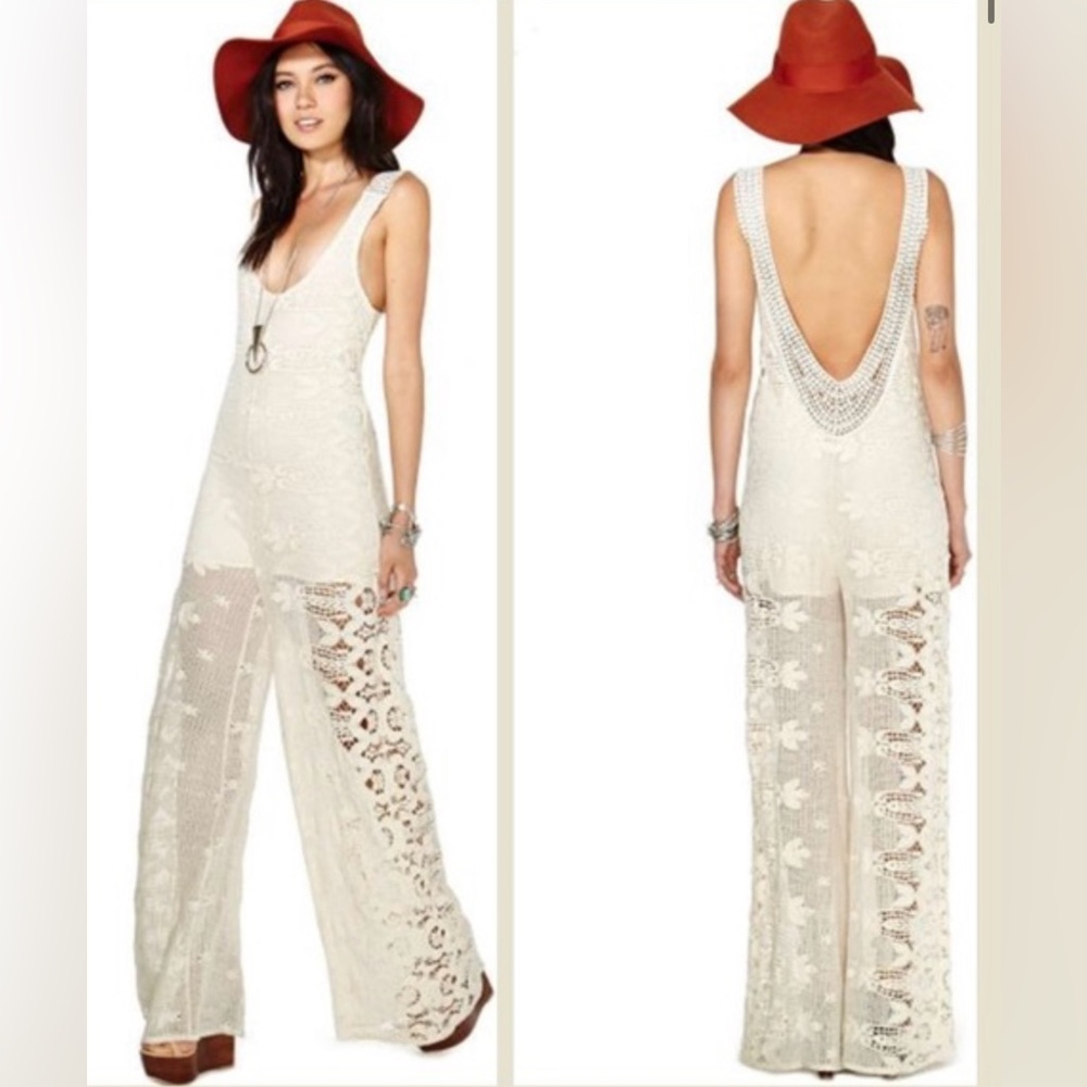 Jen’s Pirate Booty Crochet Lace Flare Pantsuit